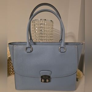 Coach Blue Leather Tote Bag